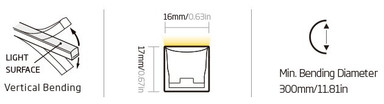 Tagra | IP68 | 24V | Architectural High Temperature | Vertical Bend LED Neon Flex | 16x17mm | 6.0W p/m | 4000K - F22-VB-Silicone-metrics-1__36427__19695__24971.jpg