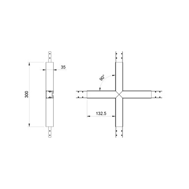 35 x 35mm Cross Connector Black with Semi-Clear Diffuser - 3535-CCONN__23501.jpg