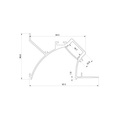 Plaster In Wall Washer LED Aluminium Profile 85.5mm x 56.8mm - 8570__69651.jpg