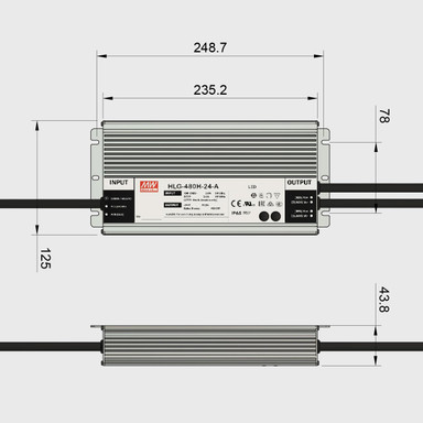 Mean Well HLG Series 24V Constant Voltage LED Driver 480W, IP67 - HLG-480_Dims__23024__38367__99295.jpg