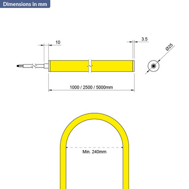 Tagra | IP65 | 24V | Professional | 360 Bend LED Neon Flex | 25x25mm | 14.4W p/m | RGB | 2.5 Metres & 5 Metres - NEON36025__91357.jpg