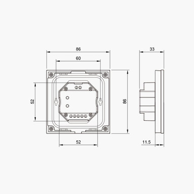 Tagra | Single Colour | 4 Zone | Mains 100-240V | 0-10V | Touch | LED Wall Plate - TAG-WP-4CH-0-10V.jpg
