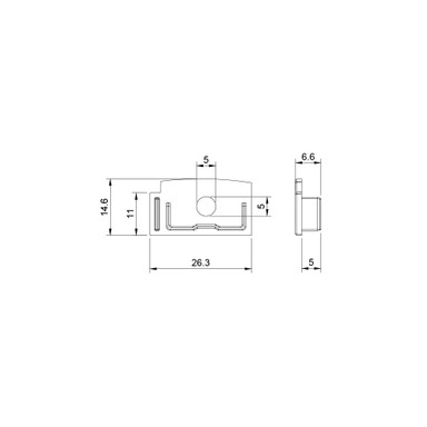 Tagra | 2 Pairs | End Caps | Plastic | For 21x14mm Profile | Grey - 2114-ENDCAP.jpg