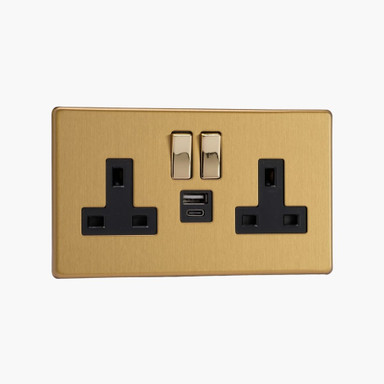Varilight | 2-Gang | 13A | Switched Socket with USB-A x1 & USB-C x1 - XDB5UACBS.jpg