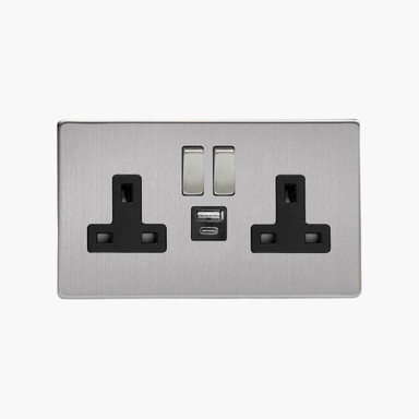 Varilight | 2-Gang | 13A | Switched Socket with USB-A x1 & USB-C x1 - XDS5UACBS.jpg