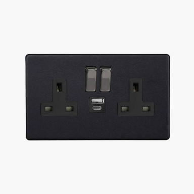Varilight | 2-Gang | 13A | Switched Socket with USB-A x1 & USB-C x1 - XDY5UACBS.MB.jpg