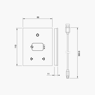 Nicolaudie | 1 Zone | 5-12V | DMX512 | Touch | LED Wall Plate | 512 Channels - STICK-GA2.jpg