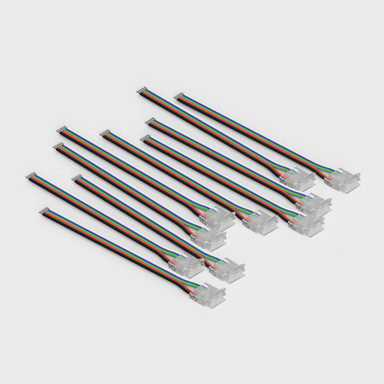 Tagra | Solderless COB Connector | RGB+W | 12mm | Tape to Wire | IP20 | Pack of 10 - CONSOL-RGBW-COB-12MM-TW_Pack.jpg