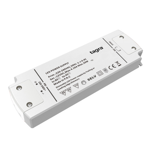 Tagra® Professional 12V TRIAC Dimmable Constant Voltage LED Driver 50W