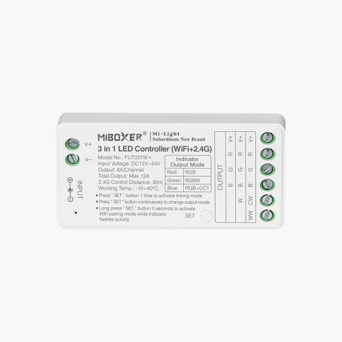 Mi-Light 4 Zone Mains Powered Controller and Receiver Bundle For 12-24V DC RGBW LED Tapes - BUNDLE-4ZCONRECRGBW_Controller__56929.jpg