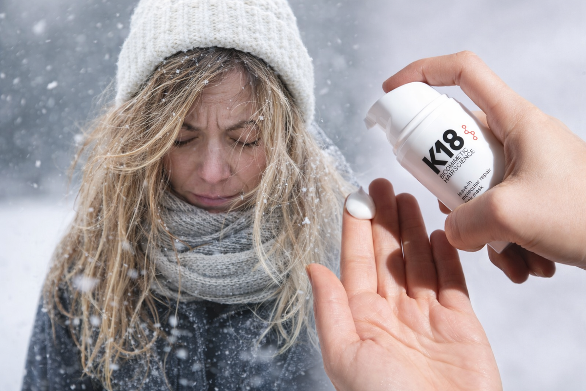 Come proteggere i capelli dalle temperature invernali e mantenerli idratati con K18