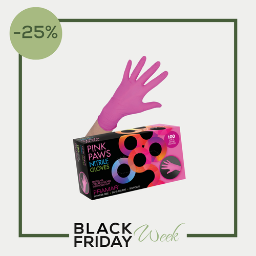 FRAMAR PINK PAWS 100 Nitrile Gloves L