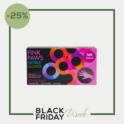 FRAMAR PINK PAWS 100 Nitrile Gloves M