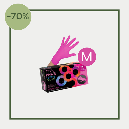 FRAMAR PINK PAWS 100 Nitrile Gloves M ADI S.R.L. - Store 1