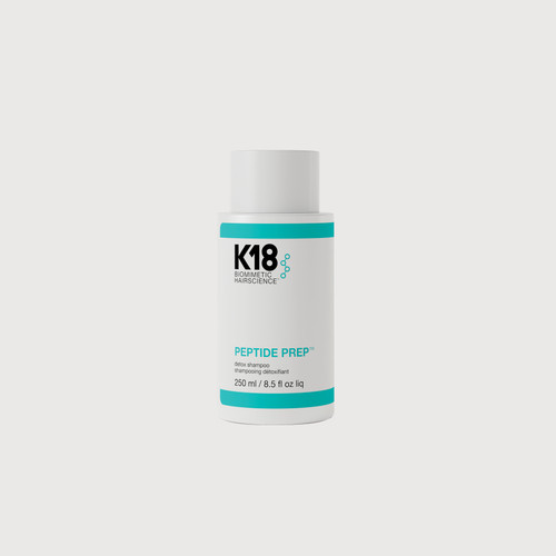 K18 Peptide Prep Detox Shampoo 250 ml, shampoo detox professionale per capelli puliti e preparati al trattamento.