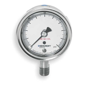 Pressure Gauge, 0 to 600 psi, 1/4 in MNPT, Stainless Steel, Silver - 251009SW02LX6B600
