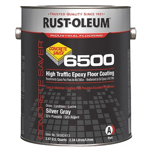 1 gal Floor Coating, High Gloss Finish, Silver Gray, Solvent Base - S6582413