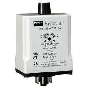 Time Delay Relay, 120VAC/DC, 10A, DPDT - 1EGC7