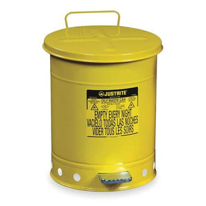 Oily Waste Can, 14 Gal., Steel, Yellow - 09501