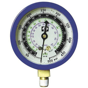 Gauge, 3-1/8 In Dia, Low Side, Blue, 500 psi - M2-890