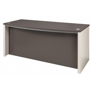 Executive Desk Bowfront Desk, Slate/Sandstone, 29.8" D X 30.4" H, Slate/Sandstone, Melamine 71.1" W X - 93400-1159