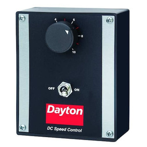 DC Speed Control, SCR, Enclosed, NEMA 1, 2A Max Current, 0 to 90/180V DC, ON/OFF, 25:1 - 4Z527