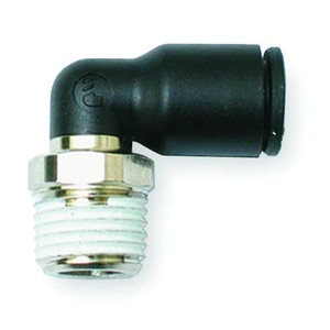 Elbow, 3/8 in Tube Size, Nylon, Black, 10 PK - 3109 60 22