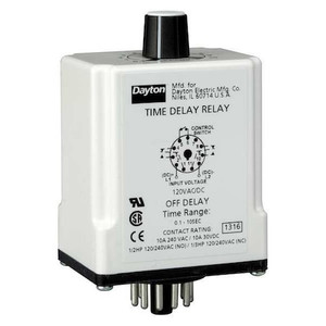 Time Delay Relay, 120VAC/DC, 10A, DPDT - 1EGC5