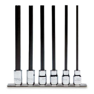 3/8 in. Drive Extra Long Hex Bit Set, Metric, 6-Piece - J4990-SMXL