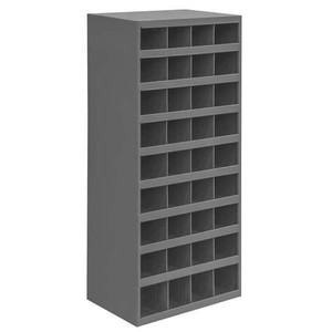 Prime Cold Rolled Steel Pigeonhole Bin Unit, 12 in D x 42 in H x 17 7/8 in W, 9 Shelves, Gray - 358-95