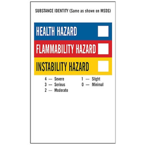 NFPA Label, 5 In.H, 3 In.W, Vinyl, PK500 - 121164