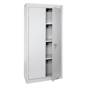 Shelving Storage Cabinet, 72 in H, 30 in W, 18 in D, Swing, Keyed, Gray, 3 Shelves, 0 Drawers - VF31301872-05