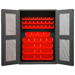 Extra-Heavy Duty Bin Cabinet, 48 in W, 72 in H, 24" D, 42 Bins - EMDC-482472-42B-1795