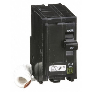 Miniature Circuit Breaker, QO Series, 20A, 2 Pole, 120/240V AC, 10kA at 120/240V AC - QO220SWN
