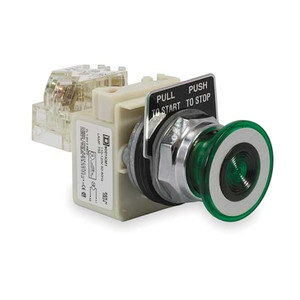 Illuminated Push Button, 30 mm, 1NO/1NC, Green - 9001KR9P1GH13