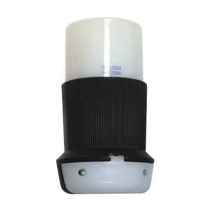 30A Twist-Lock Connector 2P 3W 250VAC L6-30R BK/WT - HBL2623