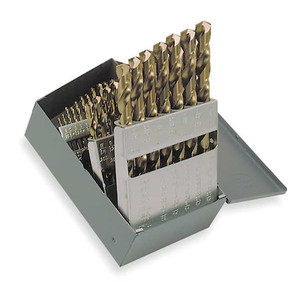 29PC 135° Heavy-Duty Cobalt Jobber Lngth Drill Set Chicago-Latrobe 550 Straw HSS-CO 8% 1/16-1/2x1/64 - 57850