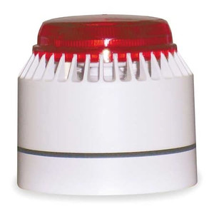 Horn Strobe, White/Red, ABS, 18 to 30VDC - LP7-18-30R