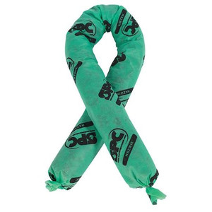 Sorbents, 12 gal (US), 3 in x 48 in, Harsh Chemicals, Green, Polypropylene - HAZ412