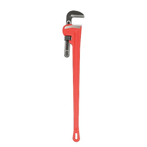 48" Heavy-Duty Straight Pipe Wrench, 6" Pipe Capacity, Red - 31040