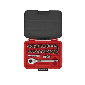 3/8 in Drive Socket Set Metric, SAE 25 Pieces 5/16 in to 3/4 in, 8 mm to 18 mm , Chrome - J52325S