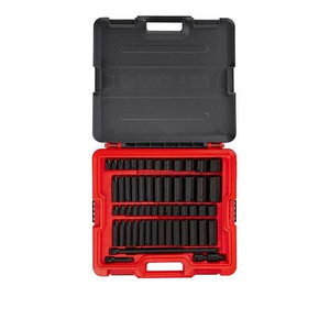 3/8 in Drive Socket Set Metric, SAE 58 Pieces 1/4 in to 1 in, 6 mm to 19 mm , Black Phosphate - J72358IM