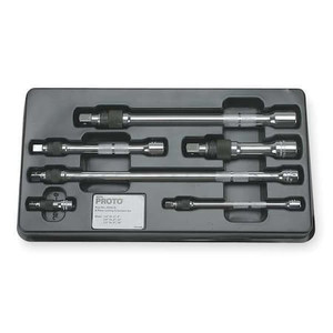 Socket Extension Set 1/4", 3/8", 1/2" Dr, 2 in, 5 in, 6 in, 10 in, 12 in L, 6 Pieces, Chrome - J6000-6L