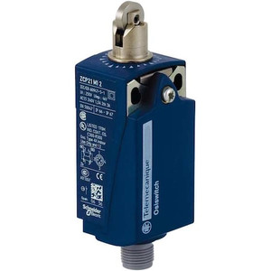 Limit Switch, Plunger, Roller, 1NC/1NO, 3A @ 240V AC, Actuator Location: Top - XCKP2102M12