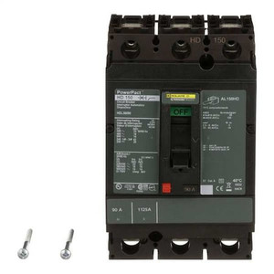 Molded Case Circuit Breaker, HDL Series, 90A, 3 Pole, 600V AC, 25kA at 240V AC - HDL36090