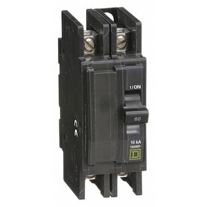 Miniature Circuit Breaker, QOU Series, 60A, 2 Pole, 120/240V AC, 10kA at 120/240V AC - QOU260