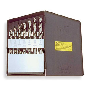 15PC 3/8 Reduced Shank General Purpose Jobber Drill Set Cle-Line 1900 Steam Oxide HSS 1/16-1/2x1/32 - C21156