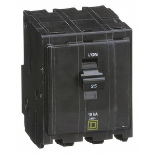 Miniature Circuit Breaker, QO Series, 25A, 3 Pole, 120/240V AC, 10kA at 120/240V AC - QO325