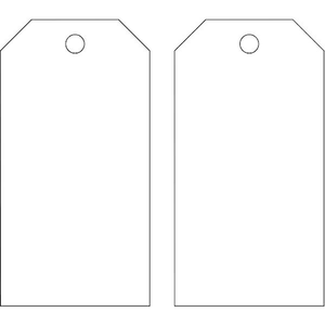 Blank Tag, 5-3/4 x 3 In, Wht, Met, PK25 - 76198
