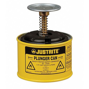 Plunger Can, 1 pt., Steel, Yellow - 10018